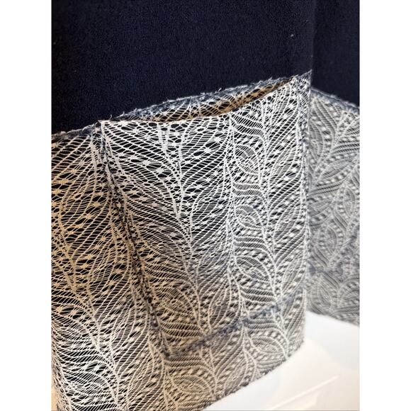 Anthropologie Angel Of The North S Boiled Wool Lace Trim Jacket Snap Shawl Neck - Picture 2 of 6